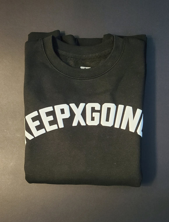 Keep Going Puff Crewneck (Black and White) *Available April 1st*