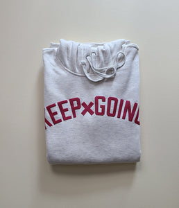 Keep Going Puff Hoodie (Maroon x Oatmeal)